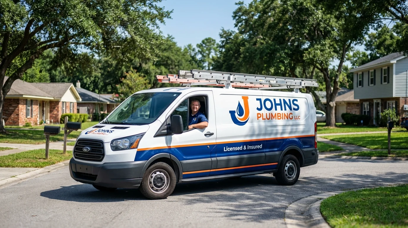 Johns Plumbing LLC service van in Shelton, WA